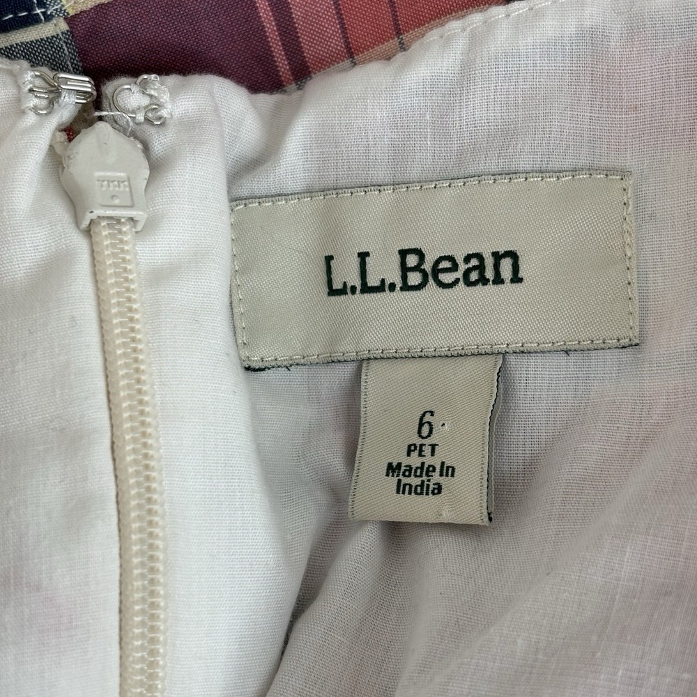 LL‎ Bean Madras Plaid Dress 6P Patchwork Preppy New England Old Money Coastal - Picture 5 of 10